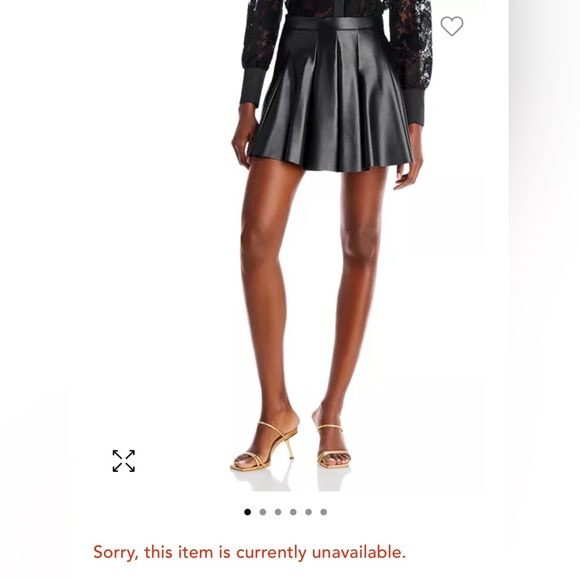 AQUA Faux Leather Pleated Mini Skirt in Black | Medium | NWT - Picture 2 of 7